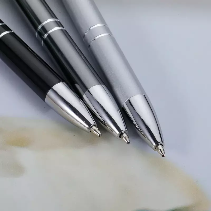100pcs Light Metal Ballpoint Pen Touch Screen Pen Office School Advertising Pen Custom Logo Text Engraving Laser Engraving