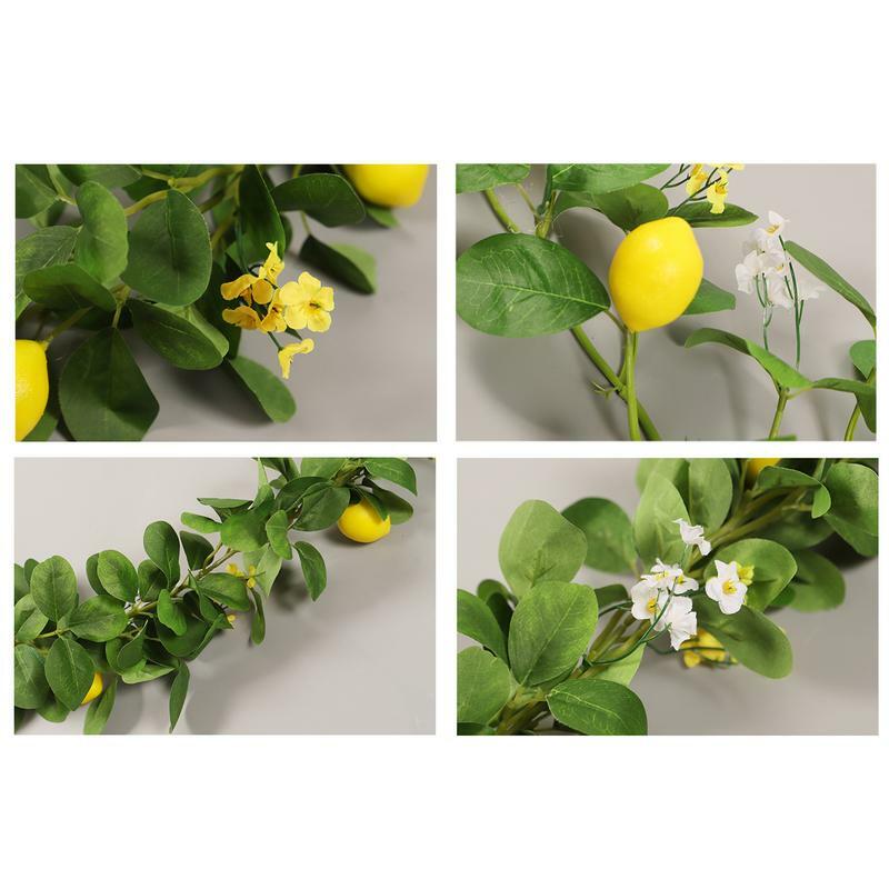 Искусственный лимон, ротанг, подвесной лимон, декоративный ротанг с листьями зелени, Шелковый цветок, подвесные лимоны, украшения для дома