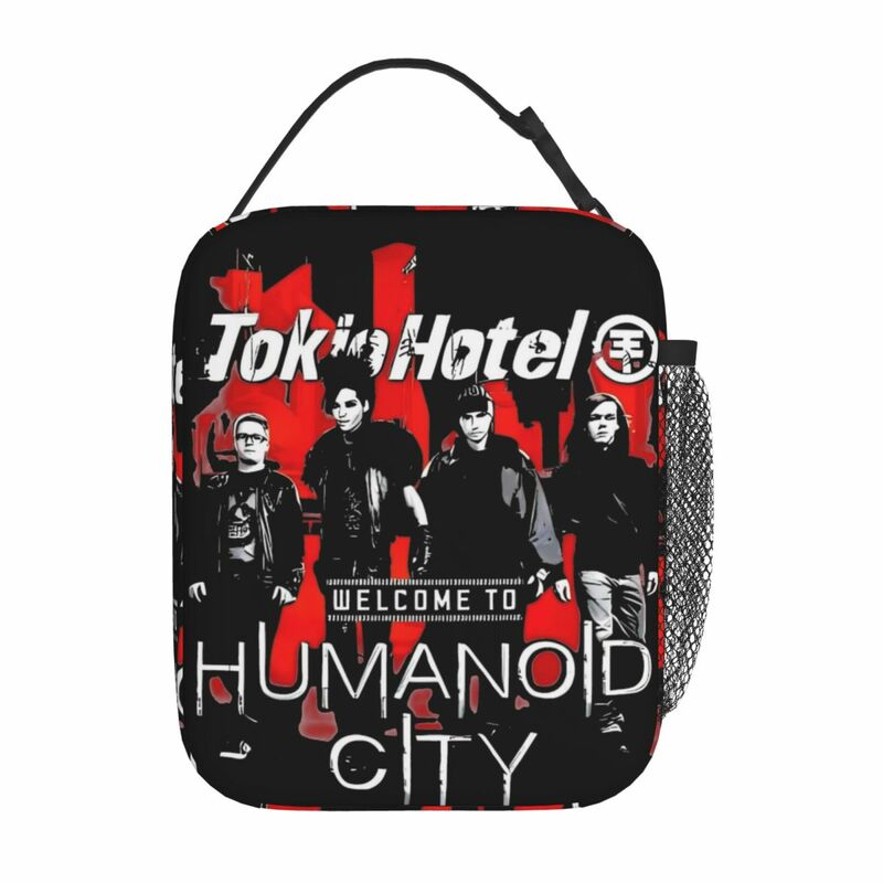 Tokio Hotel tas makan siang terisolasi, wadah makanan tahan bocor tas pendingin kotak makan siang Tote sekolah perjalanan anak perempuan laki-laki