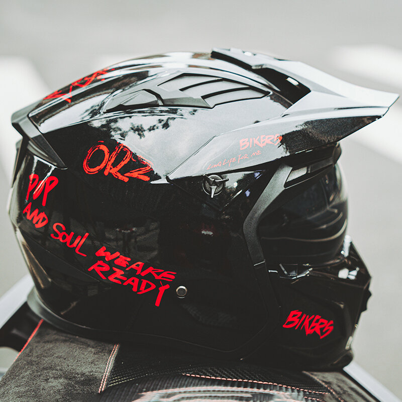 ORZ casco da motociclista combinazione moto da uomo e da donna casco completo Pull mezzo casco quattro stagioni universale retrò