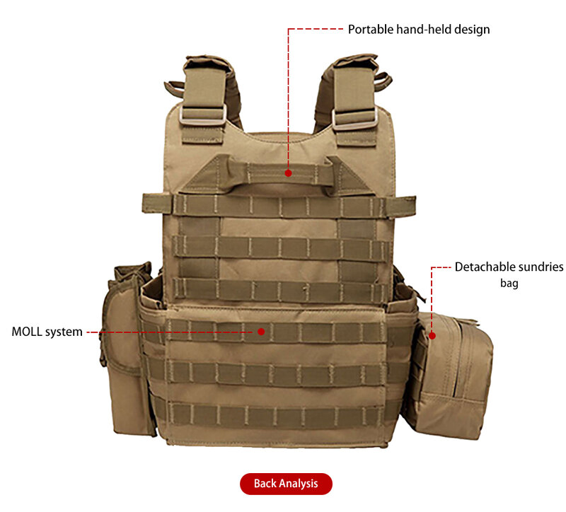 Camouflage Plate Carrier Vest 6094 Multi-Functional Paintball Airsoft Vest Adjustable Men Combat Equipment for Cycling Camo Vest
