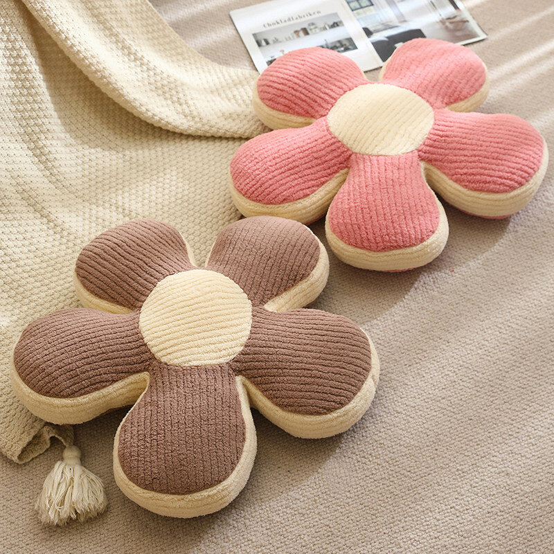 Alfombrilla de almohada de felpa con forma de flor realista para bebé y niño, cojín suave para decoración del hogar, 50cm, novedad