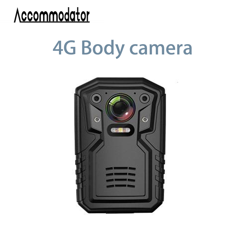 Kamera Tubuh polisi penegak hukum 4G, dengan monitor mini Live Streaming dapat dipakai tahan air IP66 1080P