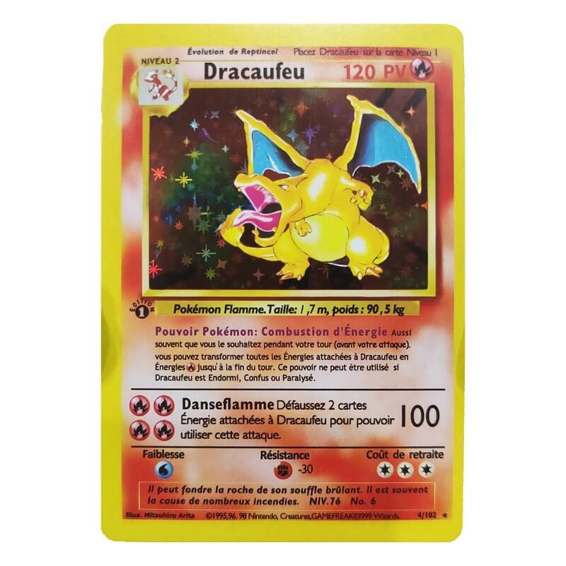 1996 Years PTCG Flash Card French DIY First Edition Cards Charizard Illustrator Classic Game Anime Collection Cards Gifts Toys