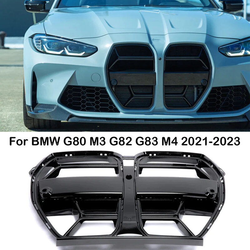 Rejilla delantera de riñón doble para BMW, accesorio fabricado en fibra de carbono, color negro brillante, estilo CSL, modelos G80, M3, G82, G83, M4, 2021, 2022 y 2023