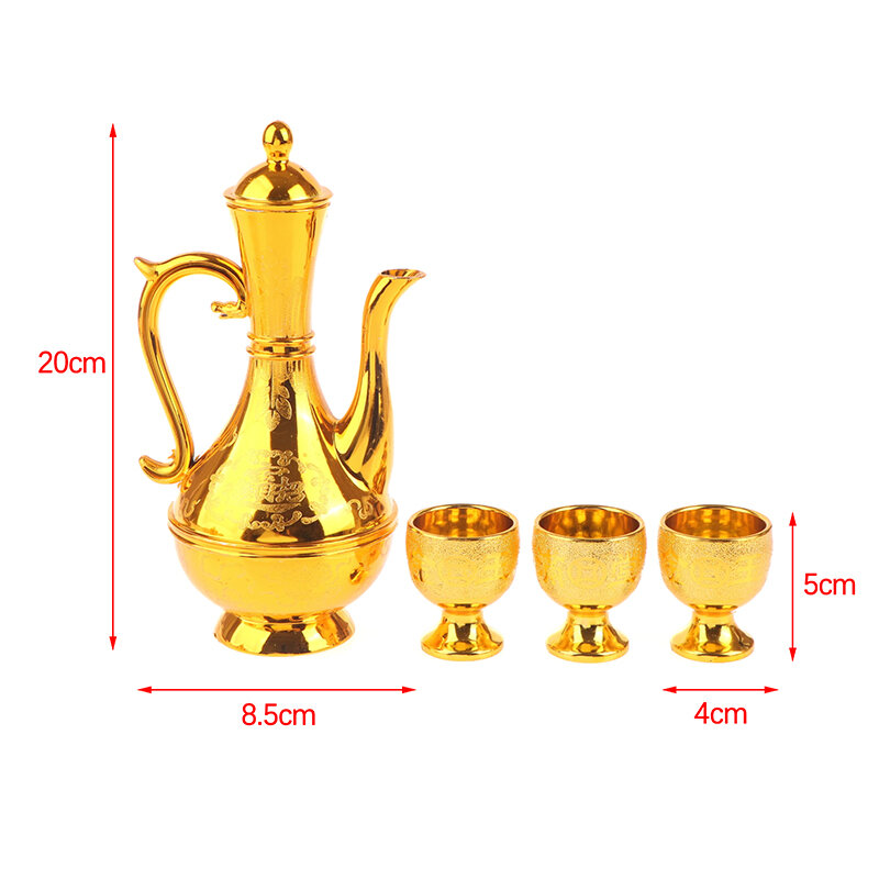 Wein kessel Kaffeekanne Set Vintage Weingläser Krug exquisite Teekanne goldene Teekanne Haushalt klassischen Tempel bietet Tasse