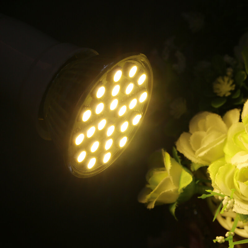 مصابيح LED مصلحة الارصاد الجوية بقعة ضوء ، عالية الطاقة ، ضوء أبيض بارد ودافئ ، 24SMD5050 ، E27