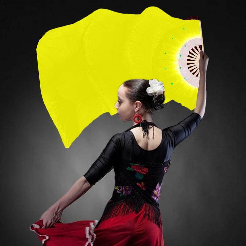 벨리 댄스용 팬, 1.8 미터 길이, 두꺼운 프레임 실크 댄스 팬, 다채로운 아름다운 춤 용품, 접이식 선풍기 베일