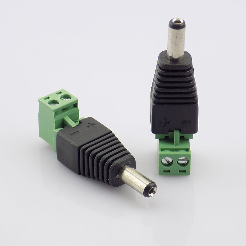 Adaptor konektor daya colokan Male DC, 2/5/10 buah 5.5x2.1mm untuk CCTV aksesori kamera lampu strip led keamanan
