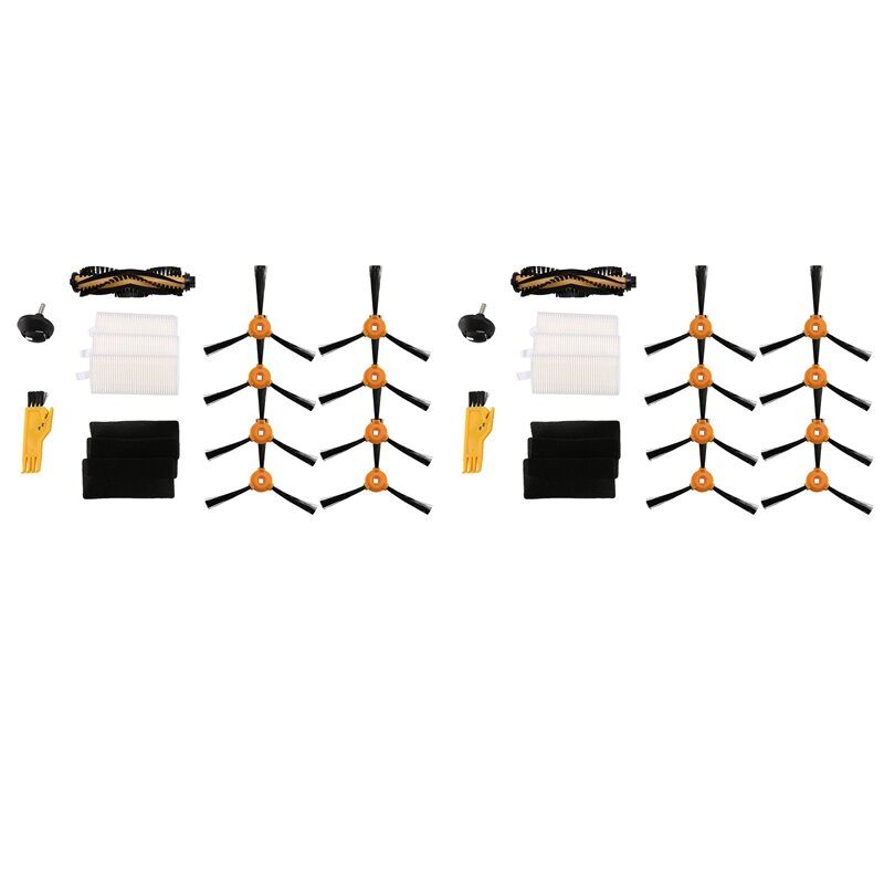 Aspirador acessórios de reposição, escova lateral, filtro rodízio para ECOVACS DEEBOT 600, 601, 605, 710, N79, N79S, 34pcs