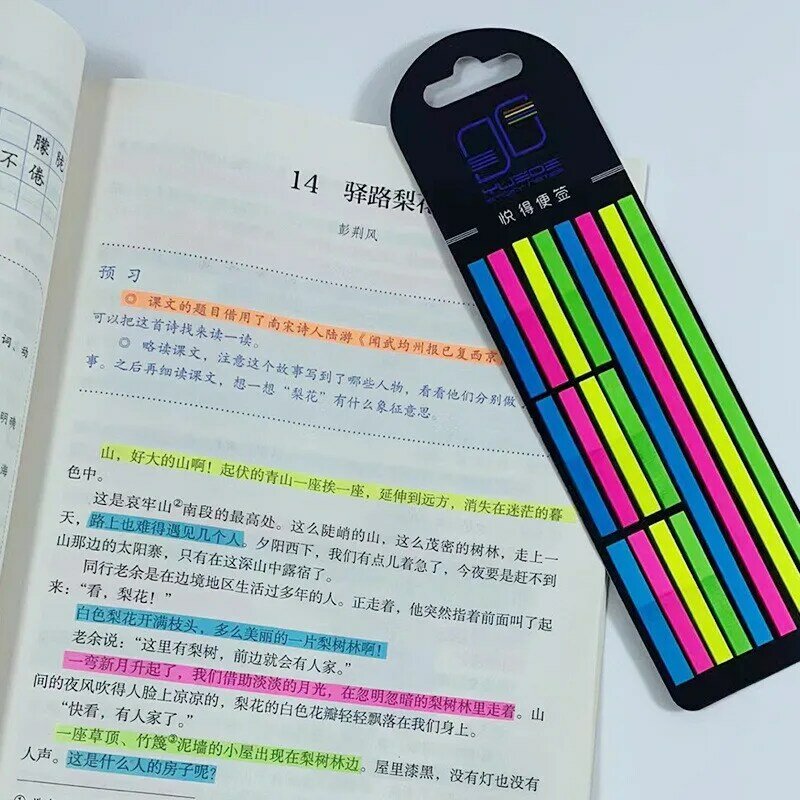 320Pcs Color Stickers Transparent Fluorescent Index Tabs Flags Sticky Note Stationery Children Gifts School Office Supplies