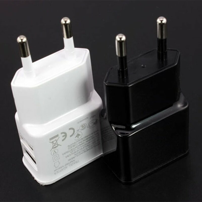 New Power Adapter 1A Portable Dual USB Mobile Phone Charger Electrical Socket Travel Clever Matching Charger Adapter Smartphone