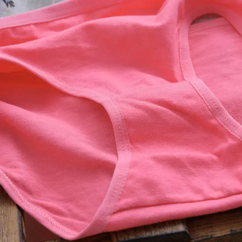 4Pcs/Lot WomenTeenage Panties 10-16Years Underwear Children Cotton Kids Girls Solid Color Sport Colorful