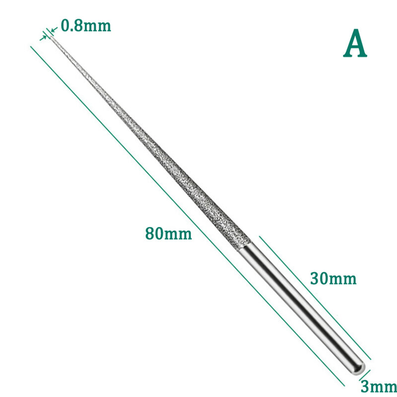 Perceuse à main pour gravure au diamant, outil de tige de mini perceuse, tiges de meulage de 3mm, 1 pièce