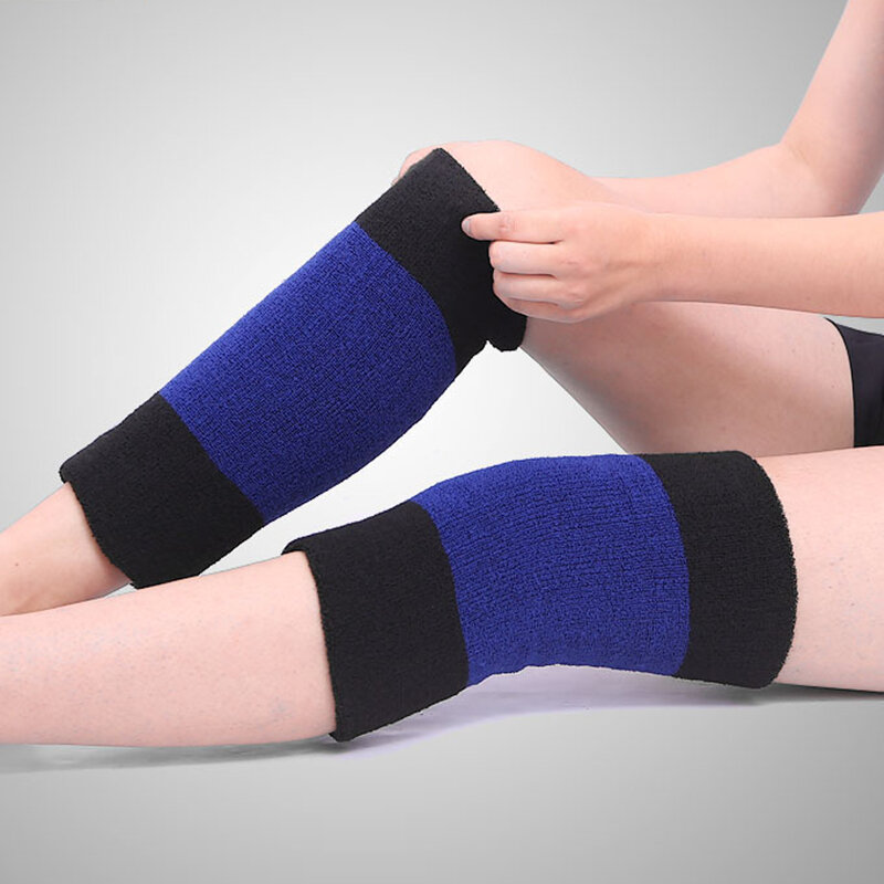 伸縮性のある関節炎の膝装具、暖かい膝パッド、サイクリング、冷たい保護、ダンスエクササイズ、関節式ウォーマー、冬1ペア