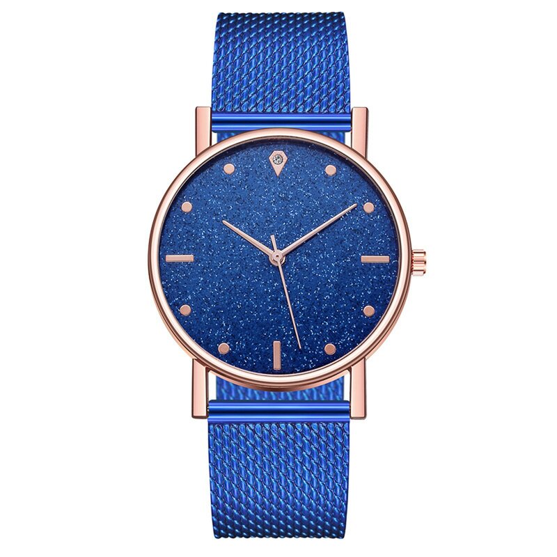 Ladies Luxury Babysbreath Watches Fashionable Stainless Steel Women'S Quartz Watch Blue Elegant Intellectual Women'S Watch