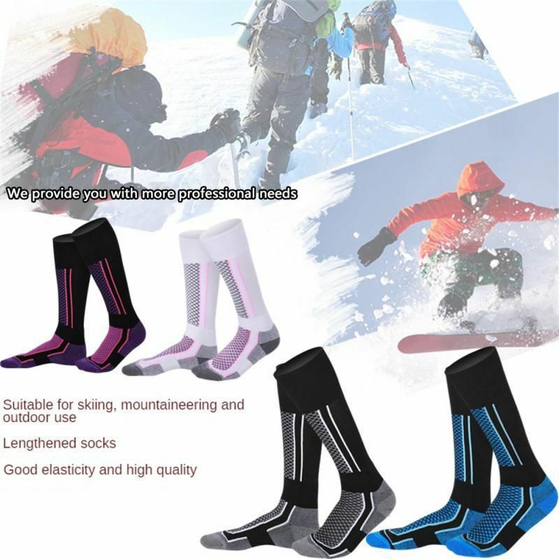 Зимние Лыжные носки, толстые хлопковые спортивные, для сноуборда, велоспорта, катания на лыжах, мужские и женские, влагопоглощающие, высокоэластичные термоноски
