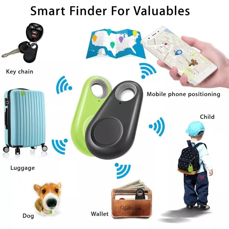 Pelacak cerdas hewan peliharaan Mini, gantungan kunci Bluetooth 4.0 GPS Alarm hewan peliharaan anjing kucing pelacak ITag kerah pencari kunci