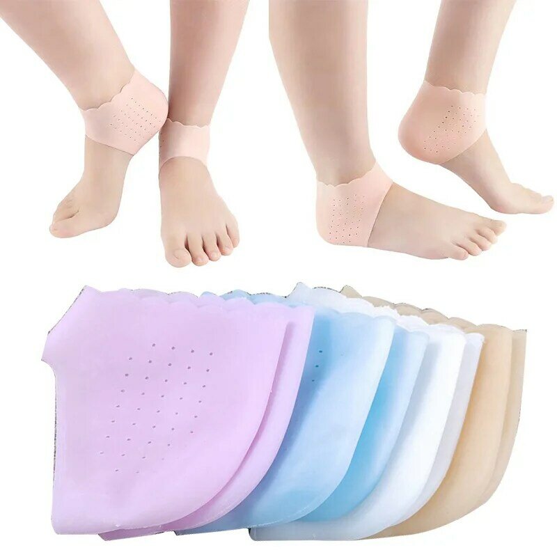 Protetores de calcanhar para cuidados com a pele, meias finas, calcanhar, pé rachado, gel hidratante, cuidados com os pés, unissex confortável