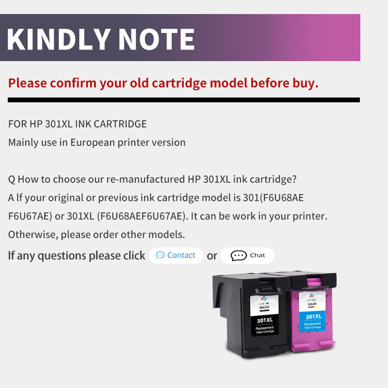 Cartucho de tinta remanufacturado 301XL para impresora HP 301, HP301 XL, HP Officejet 4632, 4634, 4635, 4636, 4639