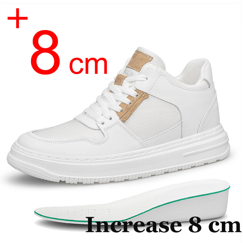 Summer Mesh Men Sneakers Elevator Shoes Fashion Chunky Increase Insole 6CM 8CM Breathable Sports Casual Height Shoes For Man 46