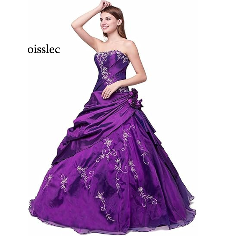 Oisslec-Sweet Lace Applique A-Line Vestido elegante, Vintage e Sexy, Roxo, Ocasião formal, Vestido de formatura, Vestidos de festa, Personalizar
