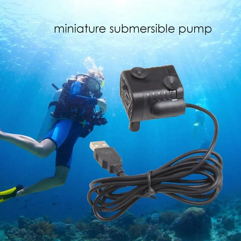 USB сверхтихий погружной микронасос, лампа 3 Вт, для аквариума, фонтана, пруда, водяной насос для садового пруда