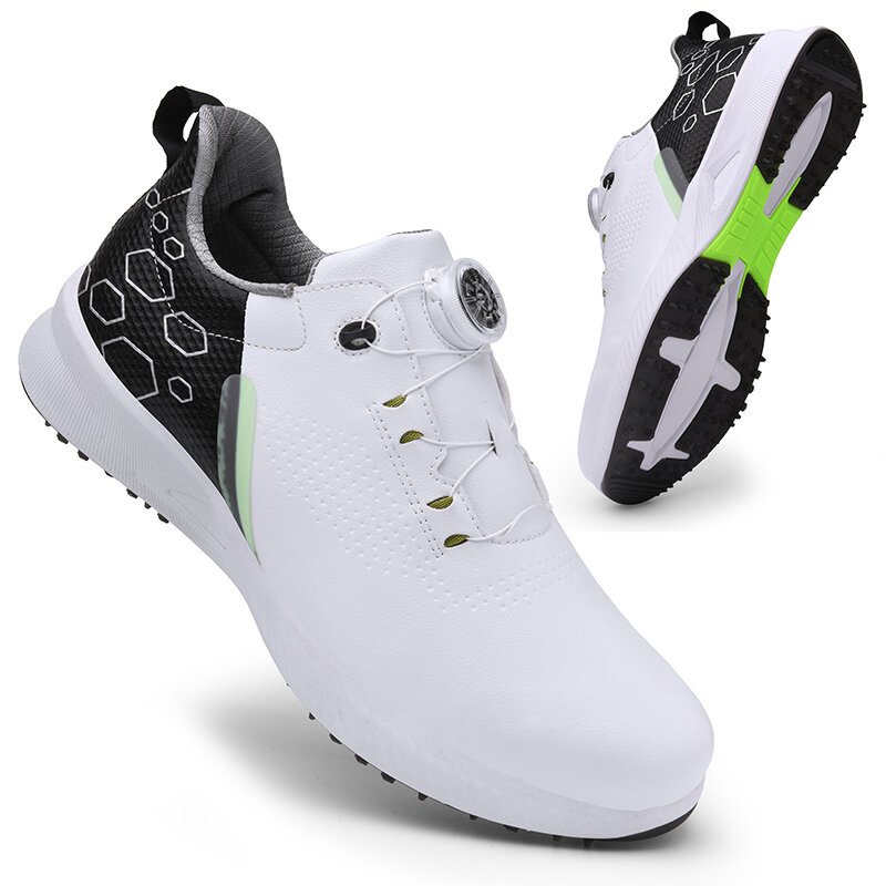 Homem profissional sapatos de golfe spikes tênis de golfe preto branco masculino formadores de golfe tamanho grande sapatos de golfe para homem