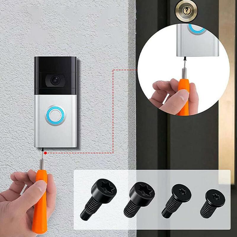 Śruby do dzwonka do drzwi demontaż śrubokręt wymiana kompatybilny bezpieczeństwo zabezpieczenie przed kradzieżą sprzęt wideo dzwonek do drzwi ze śrubami D4u9