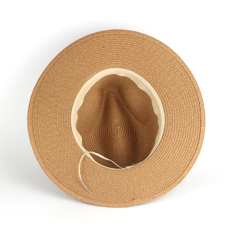Chapéu Panamá Sol Clássico Ajustável para Homens e Mulheres, Chapéu de Palha de Praia Artesanal, Capa Proteção UV, Chapéu Panamá, In UV400