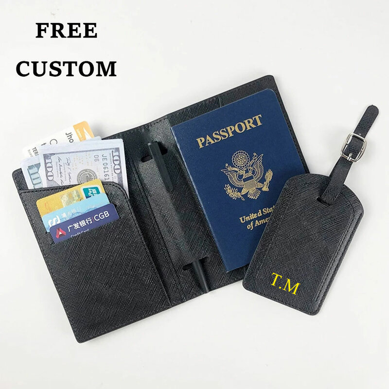 Nuovo Set di borse portaoggetti personalizzate gratuite per le donne Clip per passaporto Multi carta di grande capacità per uomo borsa per passaporto squisita di fascia alta