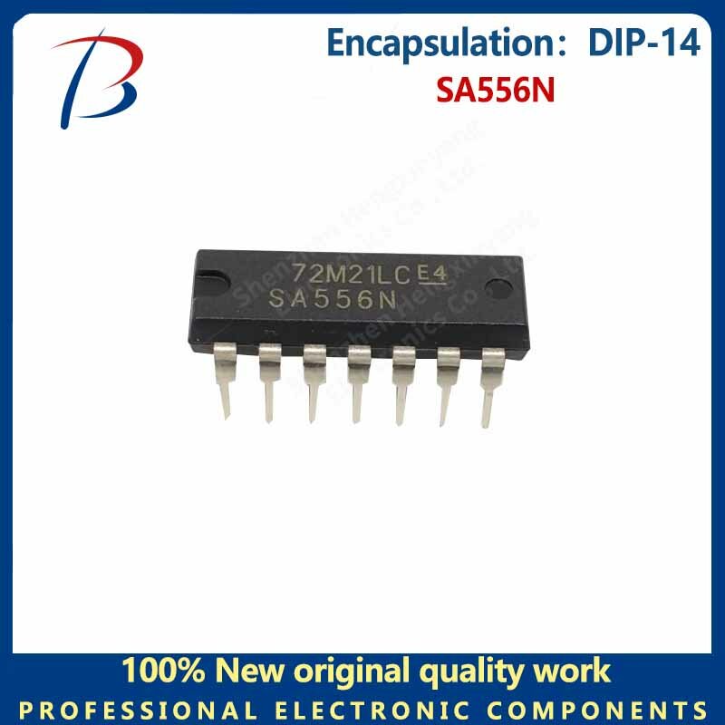 Chip de temporizador de precisão dupla em linha, DIP-14, SA556N, 5pcs