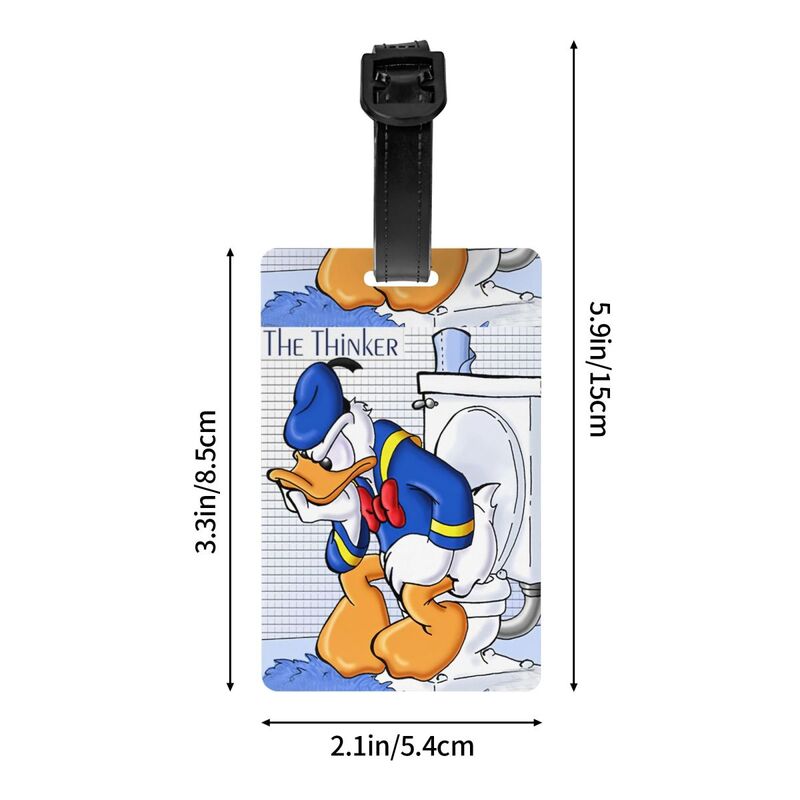 Donald Duck Label ID koper bagasi, koper Tag bagasi kartun, Label ID privasi