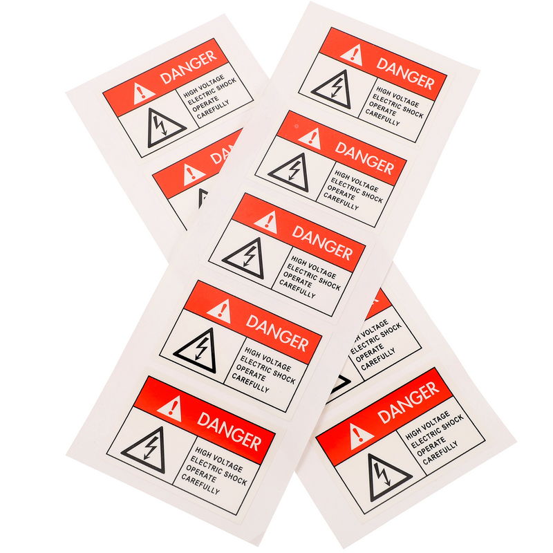 Etiquetas de advertencia de peligro para piezas, adhesivo de señal trasera, calcomanía de texto transparente de Fuente Grande, 10 unidades