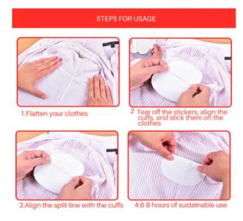 Stay Dry Underarm Sweat Pads Summer Invisible ascella assorbente in cotone Patch sottili e traspiranti adesivi che assorbono il sudore