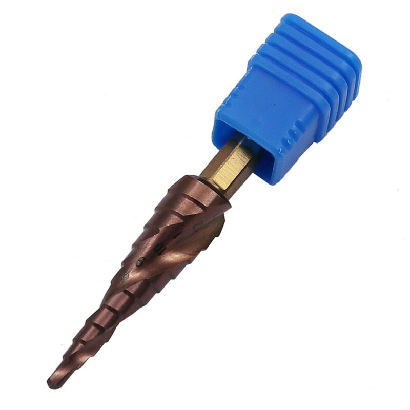 1pc Step Drill Bit Double-Edged Spiral Groove Ladder Drill 3-13mm 1/4 In Hex Shank Woodworking Bits HSS-Co M35 Cobalt Drill Bits