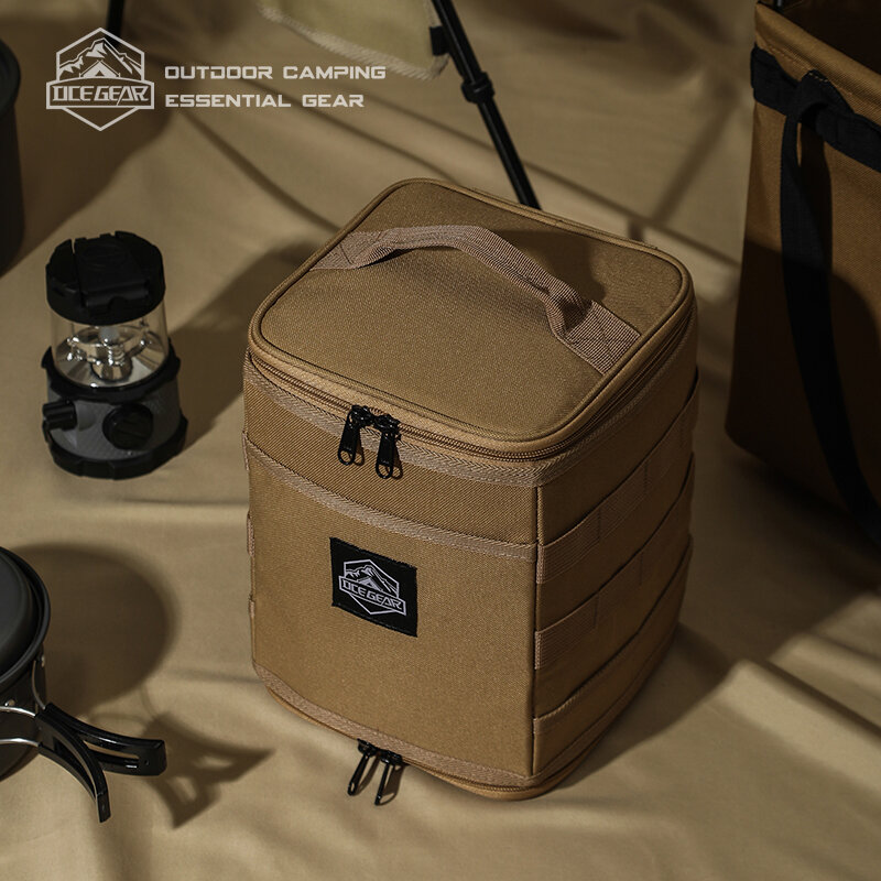 Tas penyimpanan perjalanan luar ruangan berkemah, tas peralatan masak piknik portabel tabung Gas dapat dilipat kapasitas besar