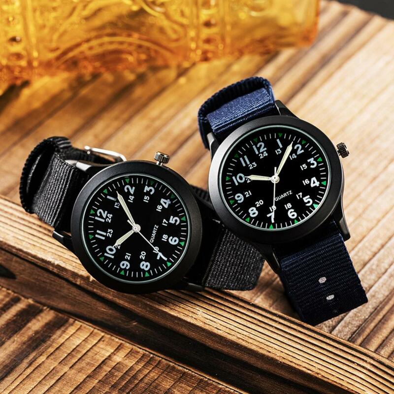 Wrist Watch Quartz Round Dial Watch Fashion Men Business Nylon Band Outdoor Sports Wrist Watch