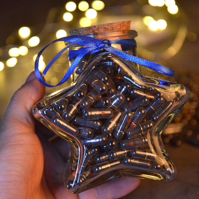 100 Buah/Lot Pesan Dalam Botol Pesan Lucu Kapsul Surat Cinta Pil Warna Bening Mini Berharap Botol Hadiah Natal Liburan