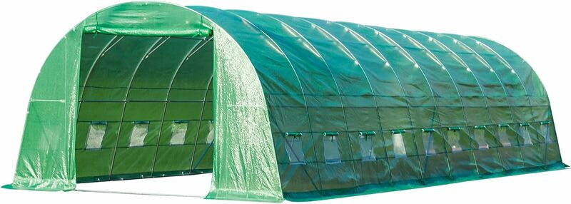 40'×12'×7.5' Greenhouse, Large Walk-in Portable Greenhouse with 2 Roll-up Zippered Doors&20 Screen Windows, Tunnel Garden Plant