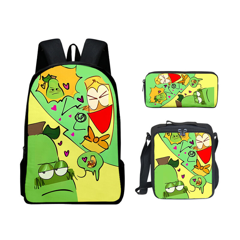 Classic Fashion Funny shovelware Brain Game 3D Print 3pcs/Set pupil School Bags Laptop Daypack Backpack Lunch bag Pencil Case