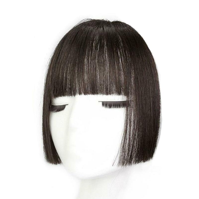 Synthetic Princess Cut Bangs Wig Natural Forehead Fake Bangs Side Perm Wig Piece Center Split Bangs Wig Women's Wig Piece