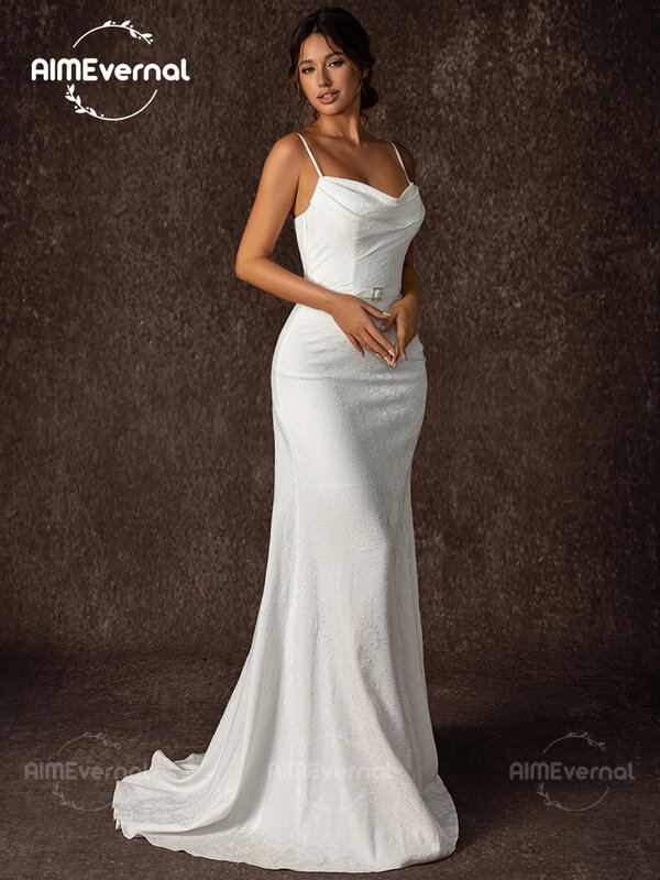 Длинное свадебное платье для гостей, белое сексуальное облегающее официальное платье с открытой спиной и шнуровкой, платья со шлейфом для особых случаев