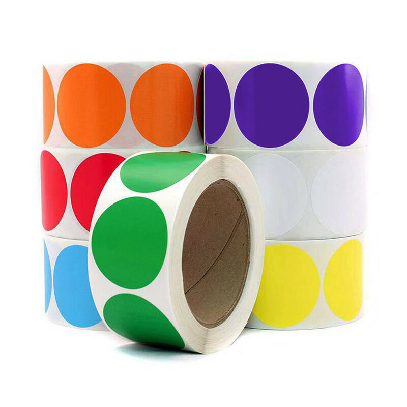 Round Colorful Dots Labels Adesivos, Kids Toy, Writable Decor, Teacher Reward Gift, Embalagem Papelaria, 100-500Pcs