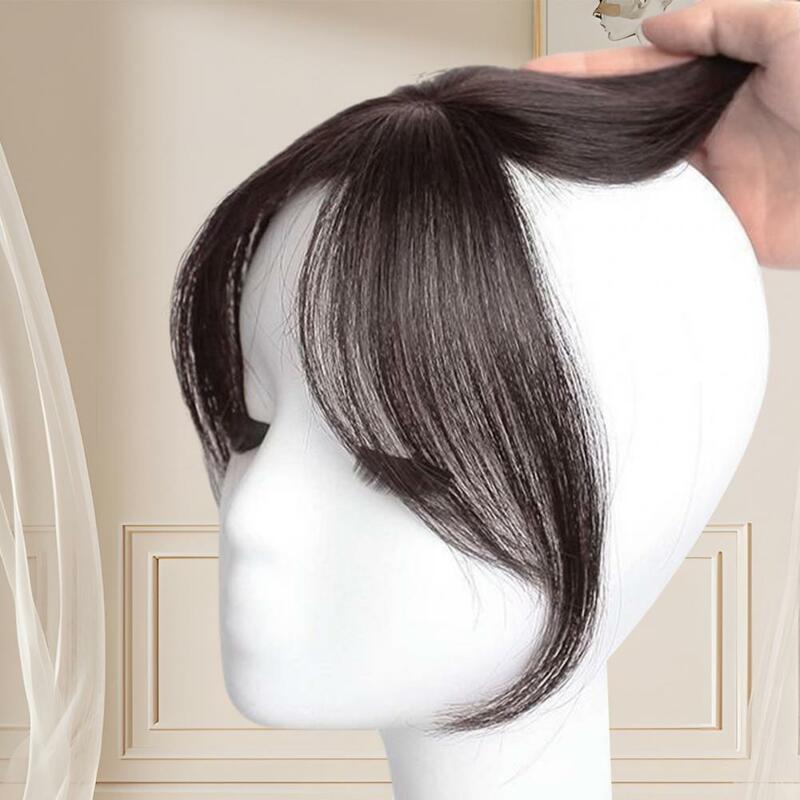 Flequillo de pelo Natural para mujer, flequillo 3D lateral, parte media, flequillo falso, Clip 3D, extensiones de cabello para la frente