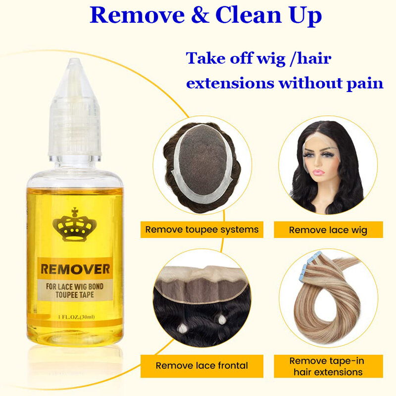 Removedor de pegamento líquido para extensiones de cabello, adhesivo de acción rápida para pelucas, 1 piezas
