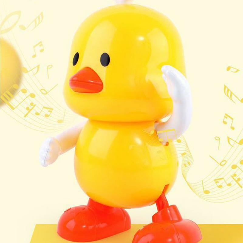 Brinquedo musical do pato para a aprendizagem pré-escolar, dança, amarelo, música e luz, 12 canções
