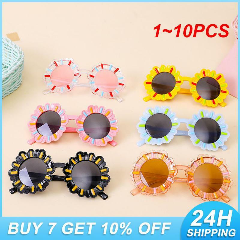 Cute Sunflower Eyewear para Baby Boys, Óculos para-sol, Cartoon Eyewear, Acessórios de vestuário, 1-10pcs