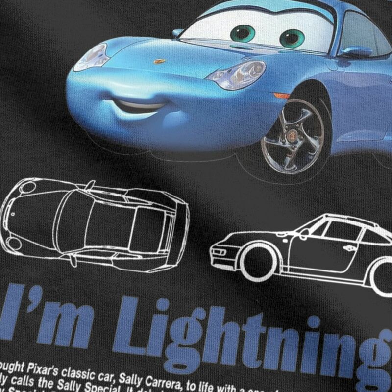 Sally I'm Lightning Cars T Shirts Men's Cotton Fun T-Shirt Crewneck Mcqueen Tees Short Sleeve Clothing Birthday Present