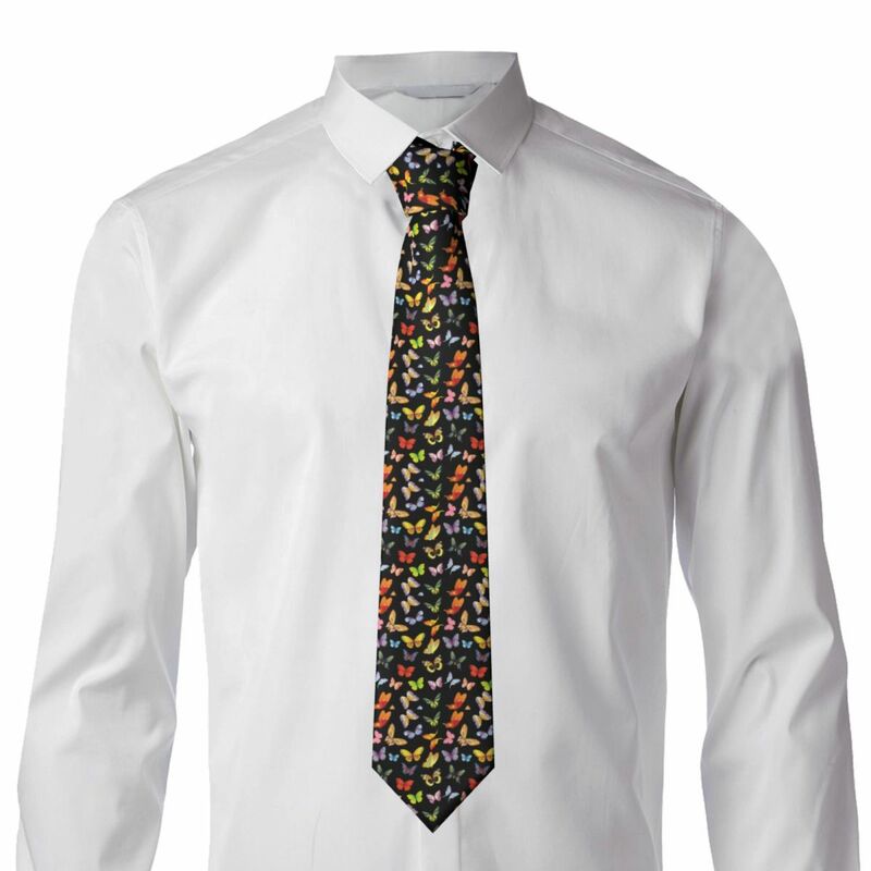 Butterflies Pattern Neckties Mens Custom Silk Insect Lover Neck Ties for Office
